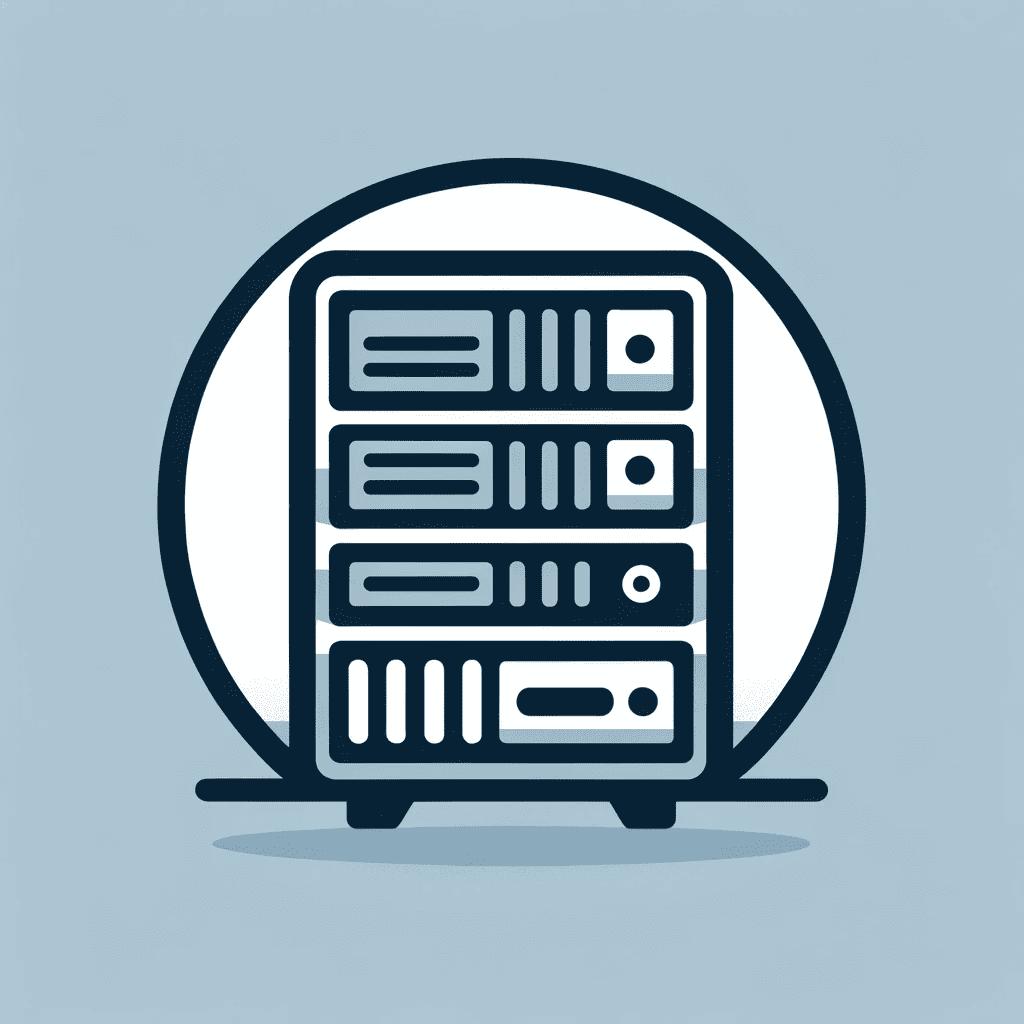 A simple illustration of a server rack symbolizing the dedicated server options for businesses, complementing the article's theme on server selection.