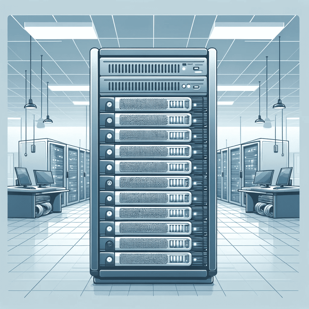 Illustration of a high-performance dedicated server showcasing its robust features and capabilities for business hosting solutions.